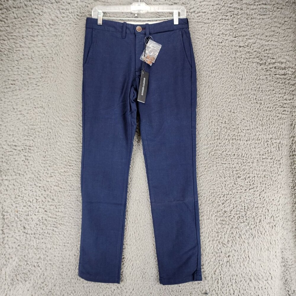 Nifty Genius Pants Mens 28x30 Navy Blue Cotton Mid Rise Chinos *NWT*